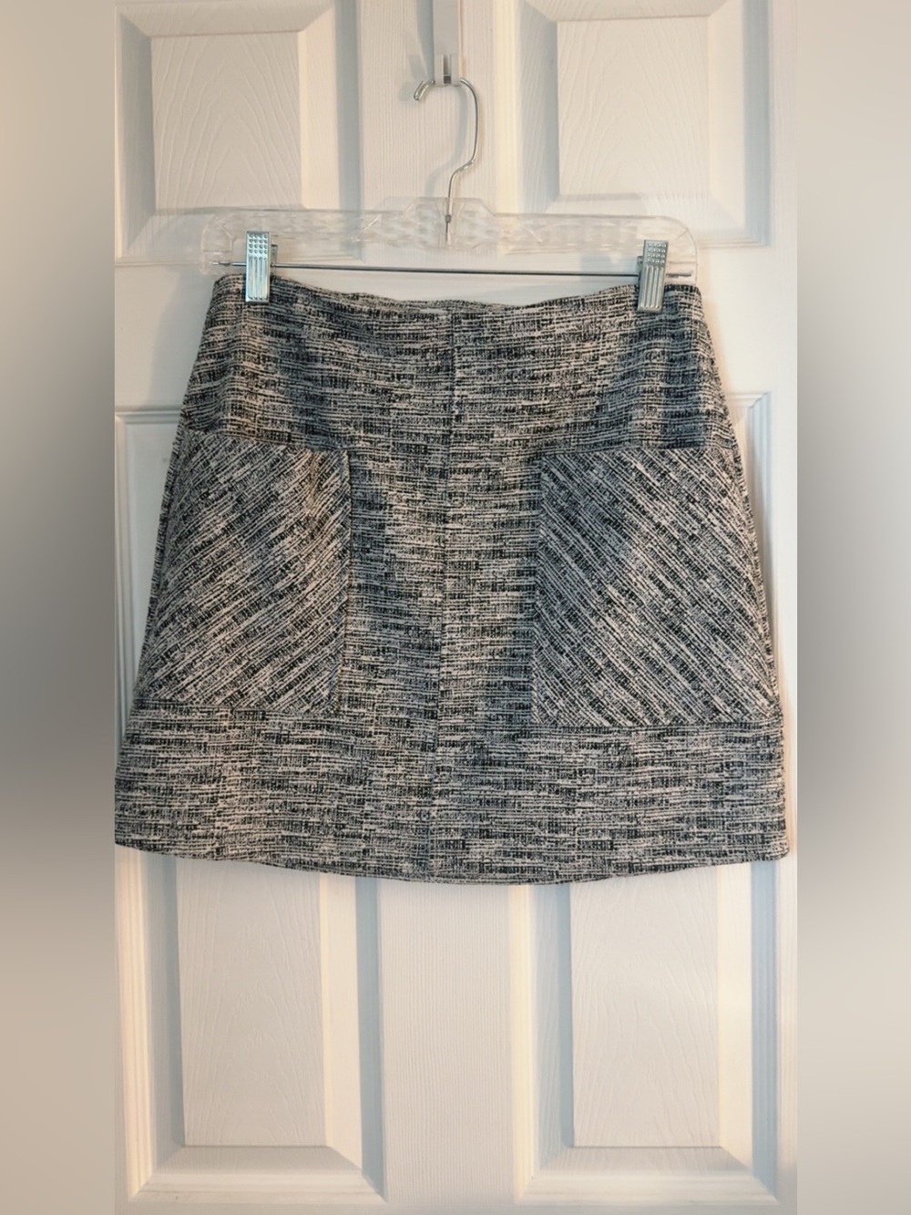 Kaileigh Black and White Tweed Mini Skirt